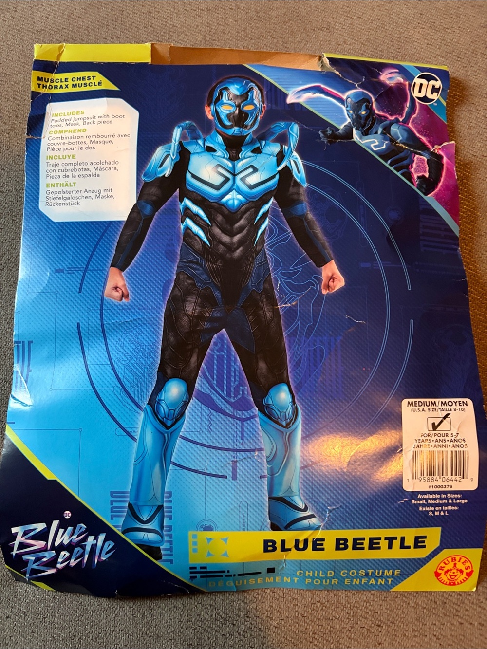 Kids Costume - Blue Beetle Character Costume / size M (8-10)